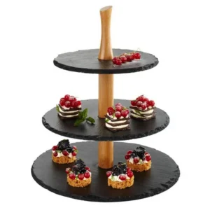 Présentoir ardoise 3 étages Ø 20, 25 et 30 cm
